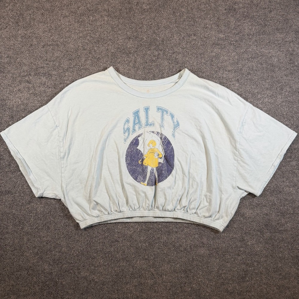 Offline by Aerie Womens XL Blue Salty Graphic Cropped Tee Short Dolman Sleeve